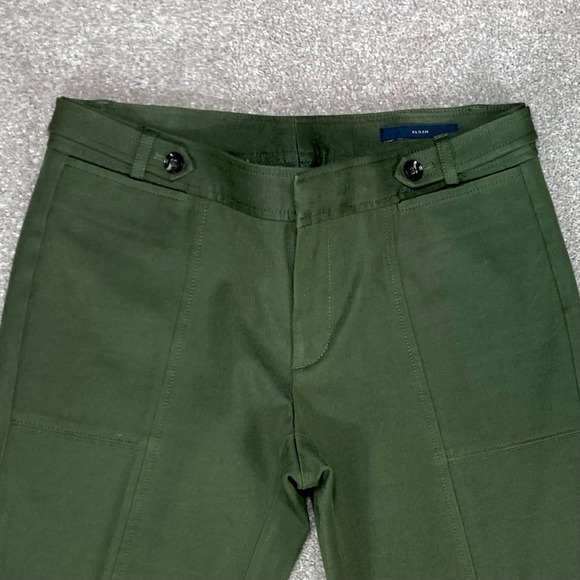 Banana Republic Sloan Utility Pants Womens 6 Olive Green Slim Fit Stretch Office - Picture 3 of 15